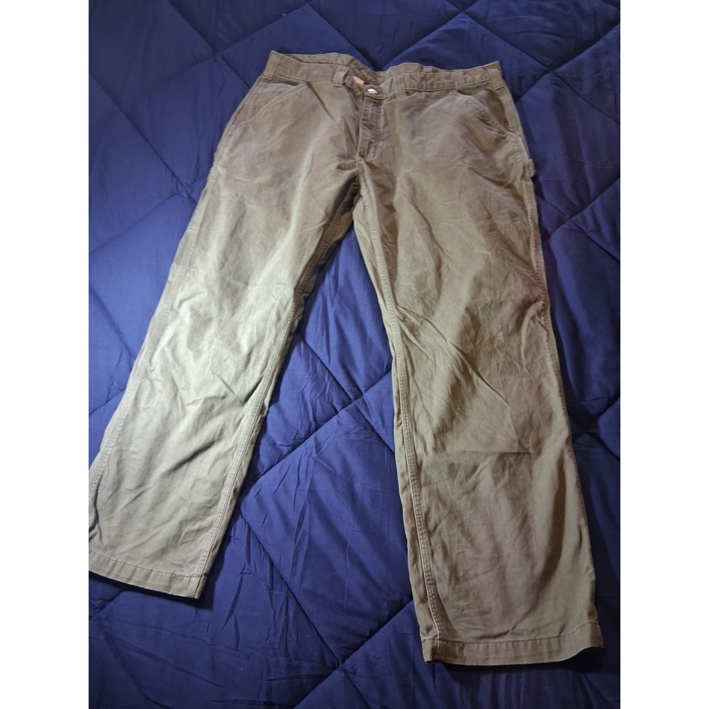 Carhartt B324-ARG Relaxed Fit Carpenter Pants Army Green Mens 42x30 Cotton Twill